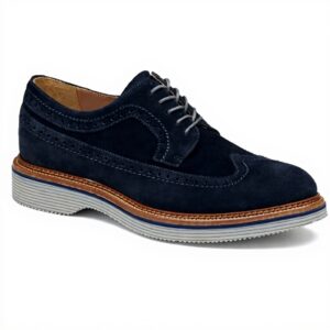 Johnston amp Murphy Jenson Longwing Oxford Homme Daim Bleu