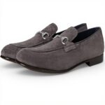 Mocassins homme Johnston Murphy daim italien gris Taylor Bit