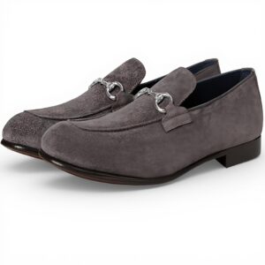 Mocassins homme Johnston Murphy daim italien gris Taylor Bit