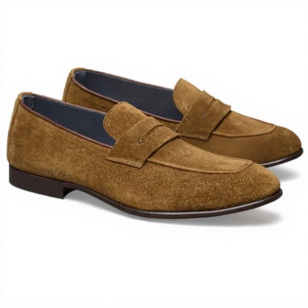 Mocassins Johnston Murphy Taylor Penny Snuff Suède Italien