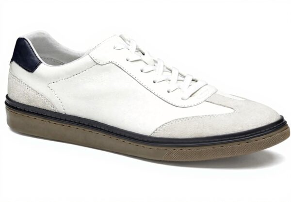 Baskets homme Johnston Murphy McGuffey cuir blanc noir